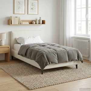 Zimska posteljnina Svetlo siva 155 x 220 cm Mikrovlakna