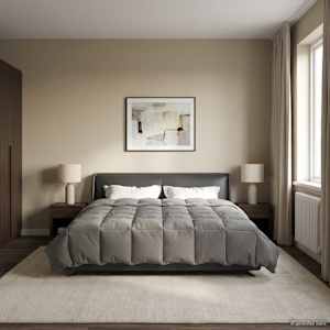 Zimska posteljnina Svetlo siva 200 x 220 cm Mikrovlakna