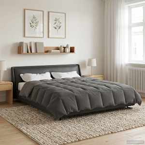 Zimska posteljnina Svetlo siva 220 x 240 cm Mikrovlakna