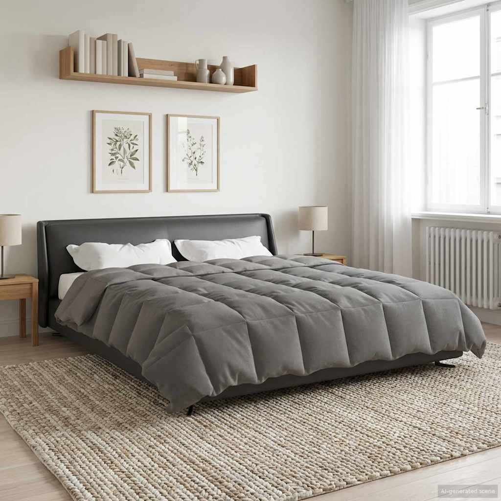 Winter Dekbed Gekwilt Lichtgrijs 220 x 260 cm Microfiber image 1