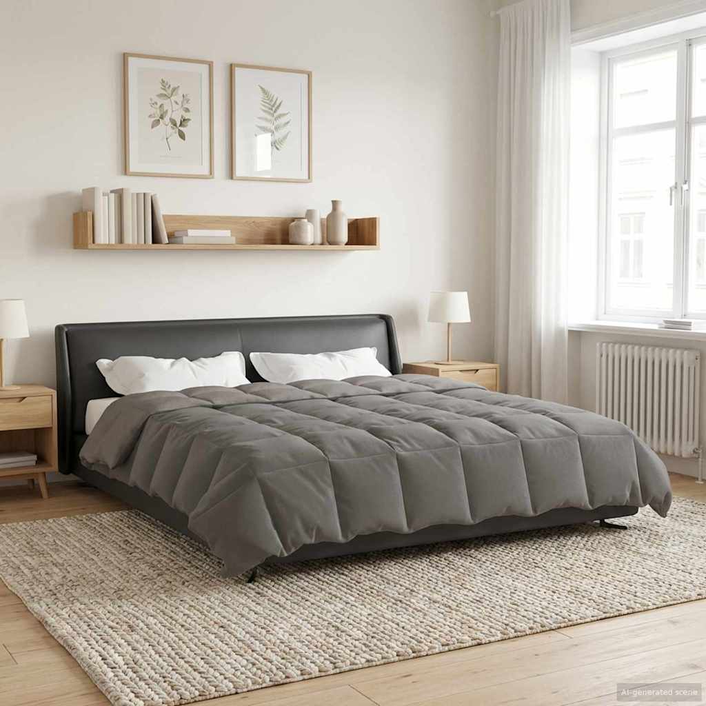 vidaXL Duvet de iarnă Patos Gri deschis 240 x 260 cm Microfibră
