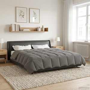 Zimska posteljnina Svetlo siva 240 x 260 cm Mikrovlakna