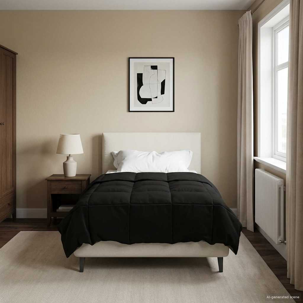 Winter Dekbed Gekwilt Zwart 140 x 220 cm Microfiber image 1