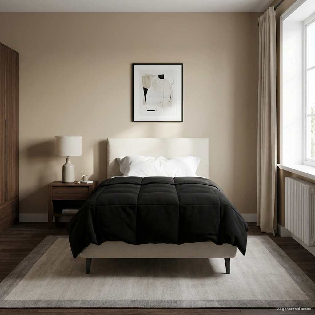 Winter Dekbed Gekwilt Zwart 155 x 220 cm Microfiber image 1