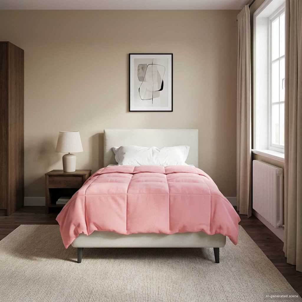 Winter Dekbed Gekwilt Roze 135 x 200 cm Microfiber image 1