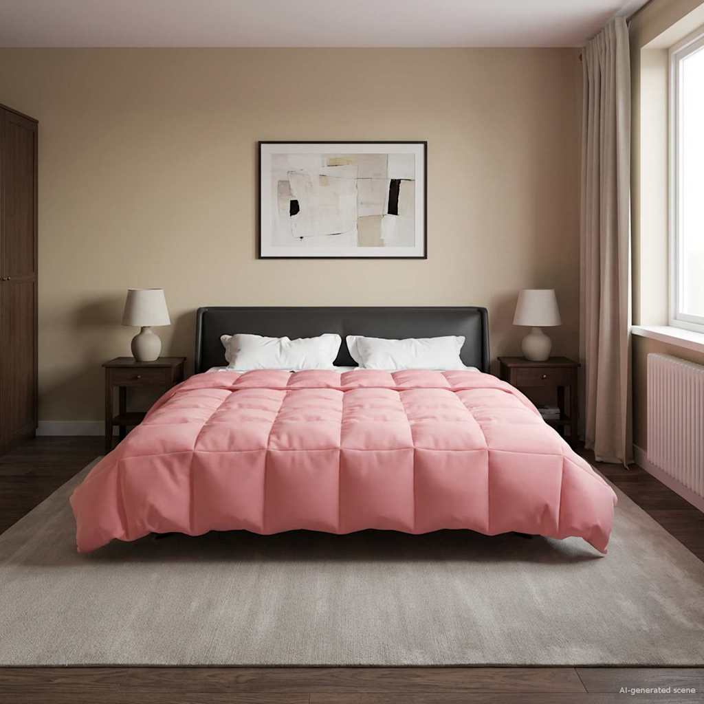 vidaXL Winterbettdecke Gepolstert Rosa 200 x 240 cm Mikrofaser