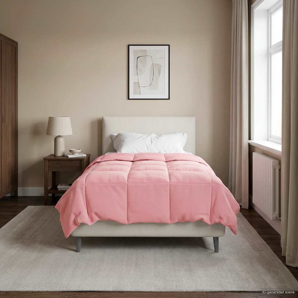 Winter Dekbed Gekwilt Roze 140 x 220 cm Microfiber image 1