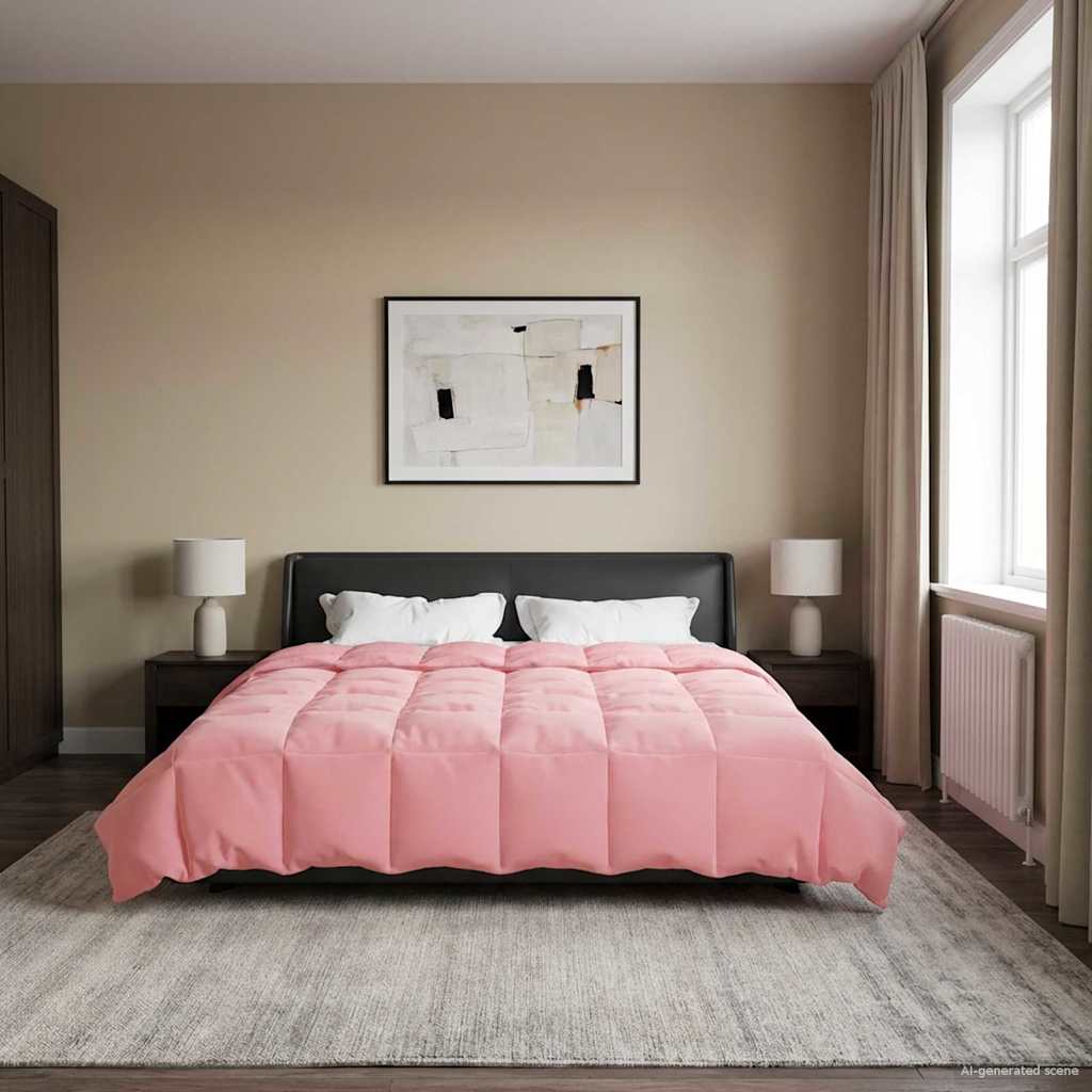 vidaXL Duvet de iarnă Patos Roz 200 x 220 cm Microfibră
