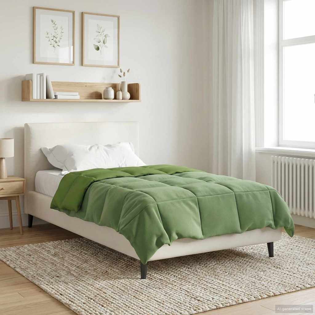 vidaXL Duvet de iarnă Patos Verde 135 x 200 cm Microfibră