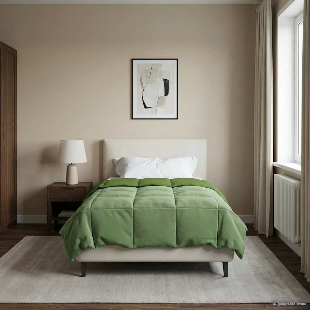 vidaXL Duvet de iarnă Patos Verde 140 x 220 cm Microfibră