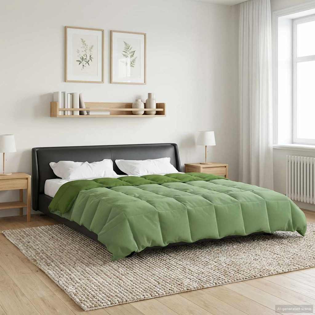 Winter Dekbed Gekwilt Groen 220 x 260 cm Microfiber image 1
