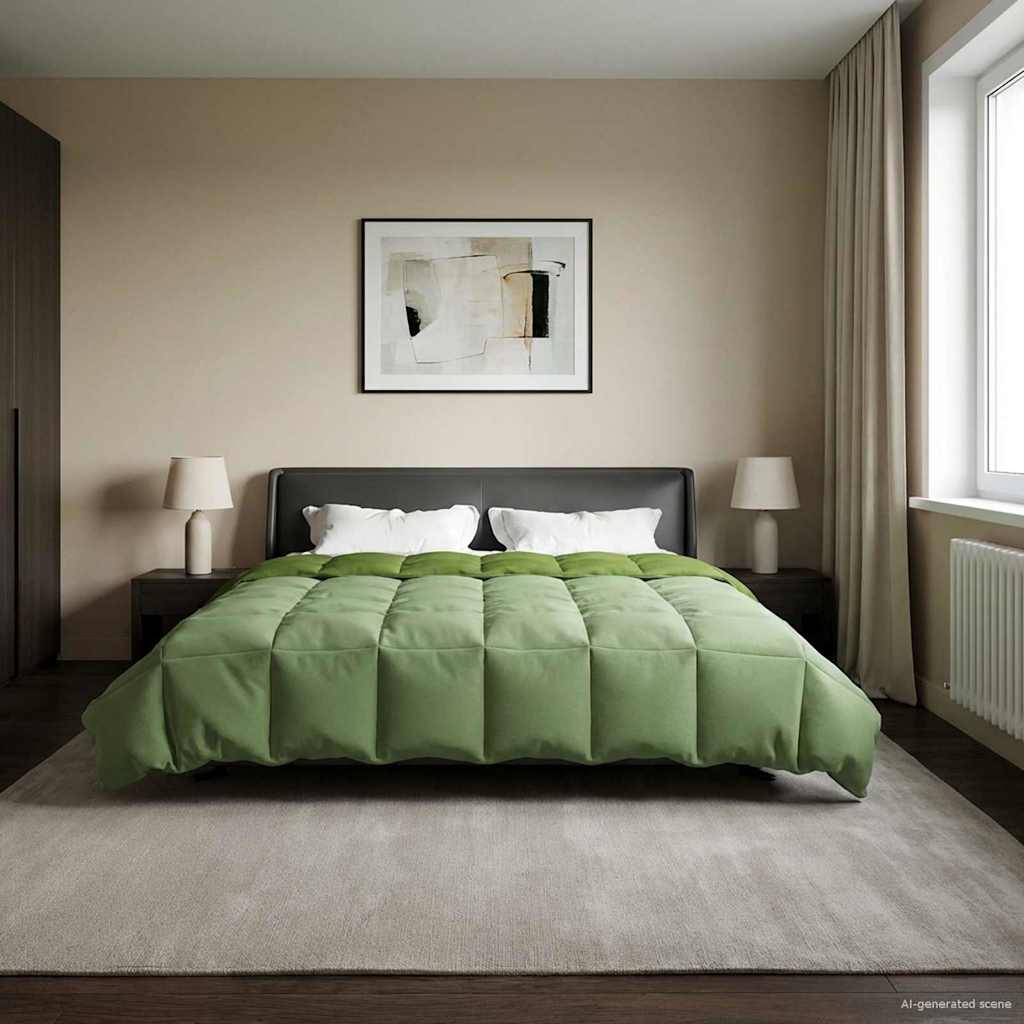 Winter Dekbed Gekwilt Groen 220 x 260 cm Microfiber image 4