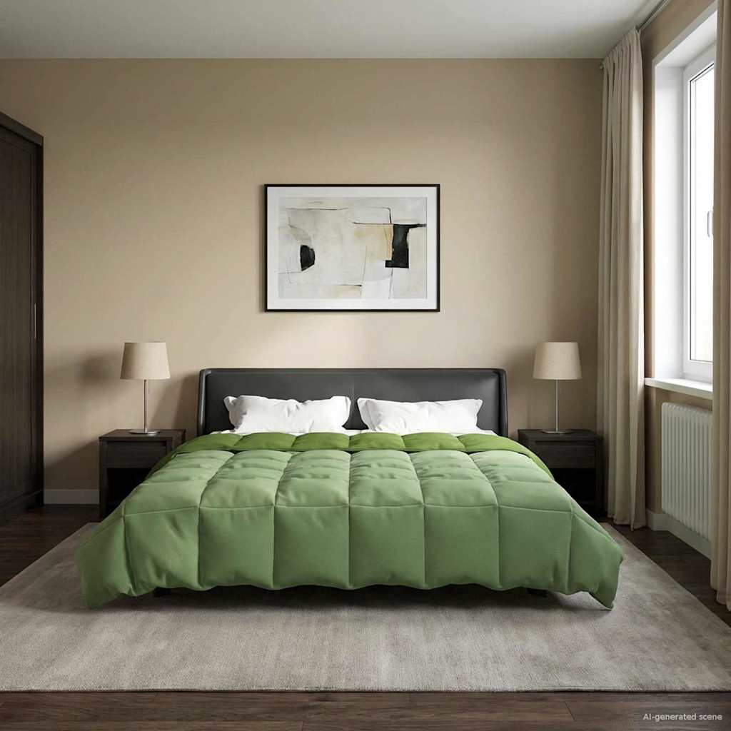 vidaXL Duvet de iarnă Patos Verde 240 x 260 cm Microfibră