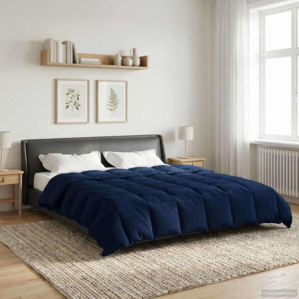 Winter Dekbed Gekwilt Donkerblauw 220 x 260 cm Microfiber image 4