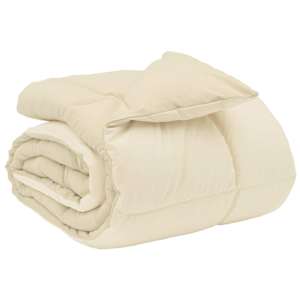vidaXL Talve tek 135 x 200 cm Talv Mikrokiud (100% pol&uuml;ester) cream