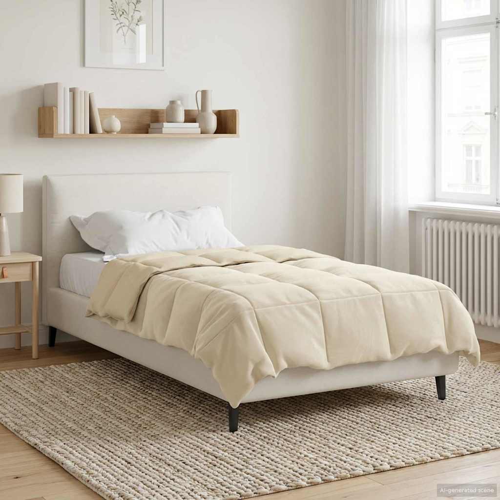 vidaXL Winterbettdecke Gepolstert Creme 140 x 200 cm Mikrofaser
