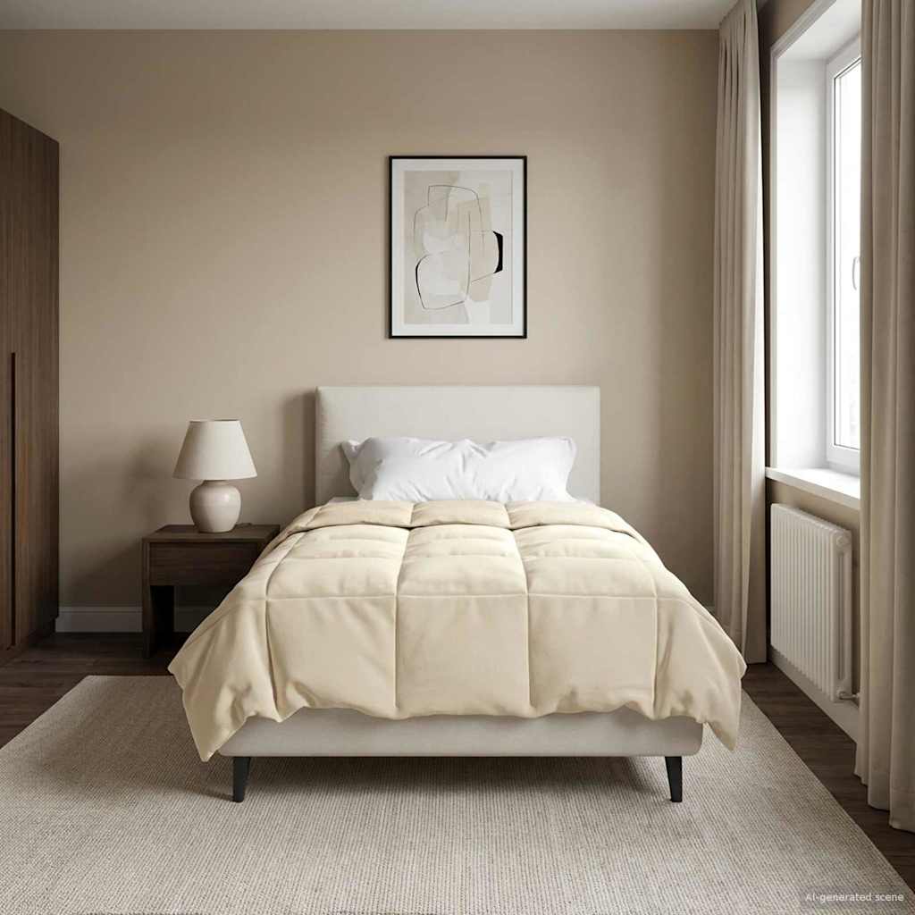 vidaXL Duvet de iarnă Patos Crem 135 x 220 cm Microfibră