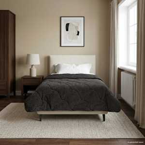 Poletna odeja Antracit 135 x 200 cm Mikrofibra in Teddy flis