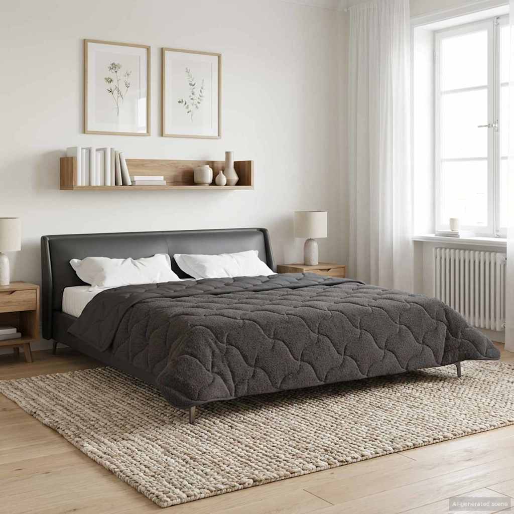 Zomer Dekbed Antraciet 200 x 240 cm Microfiber en Teddy fleece image 4