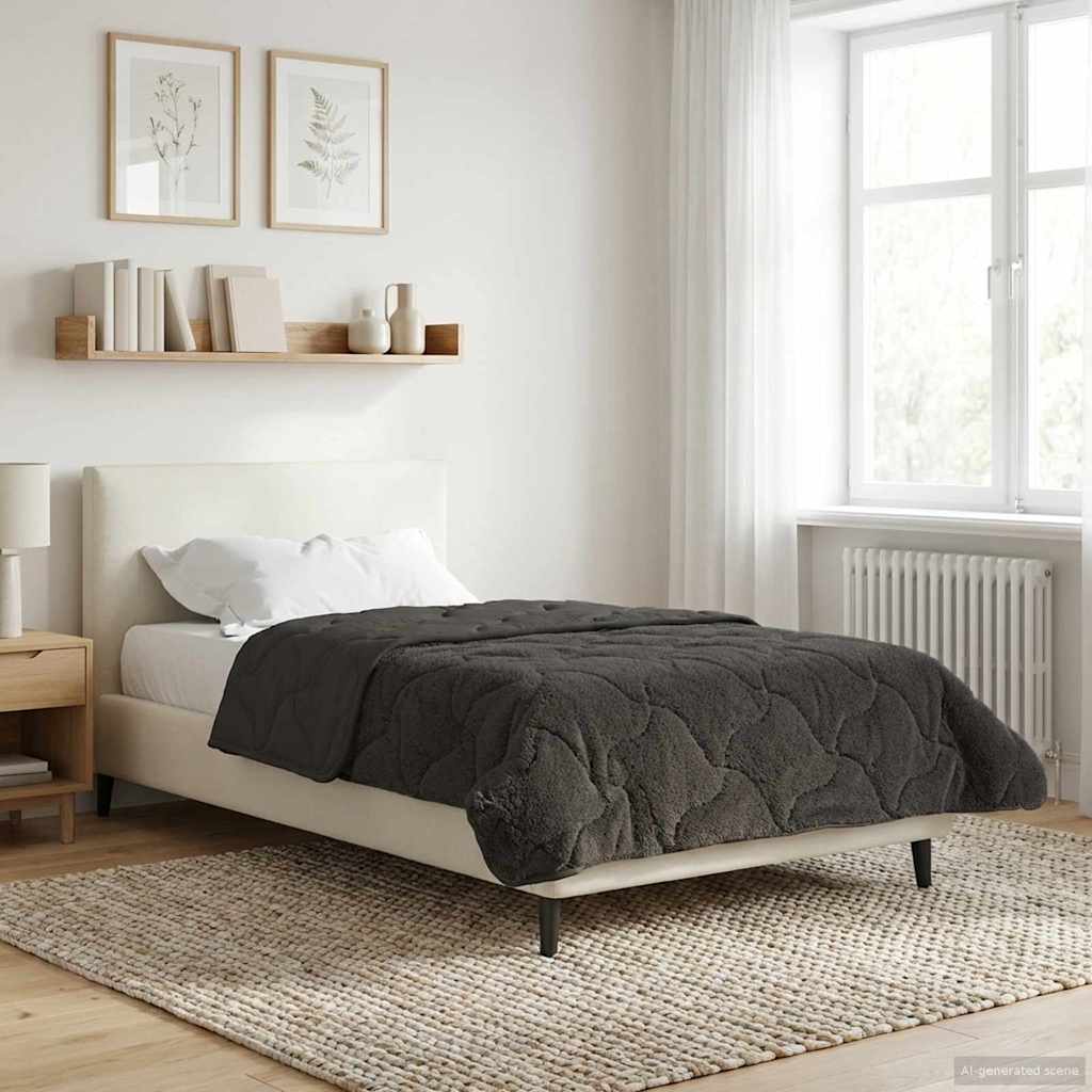 Zomer Dekbed Antraciet 135 x 200 cm Microfiber en Teddy fleece image 1