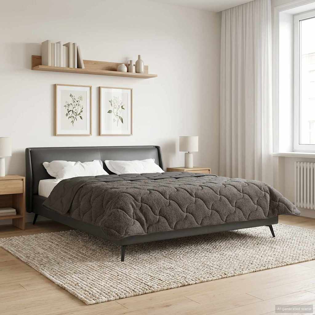 Zomer Dekbed Antraciet 220 x 240 cm Microfiber en Teddy fleece image 4