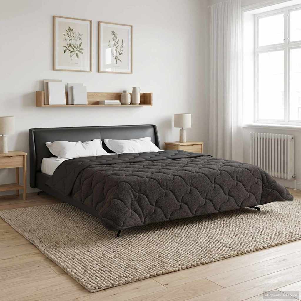 Zomer Dekbed Antraciet 220 x 260 cm Microfiber en Teddy fleece image 4
