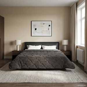 Poletna odeja Antracit 220 x 260 cm Mikrofibra in Teddy flis