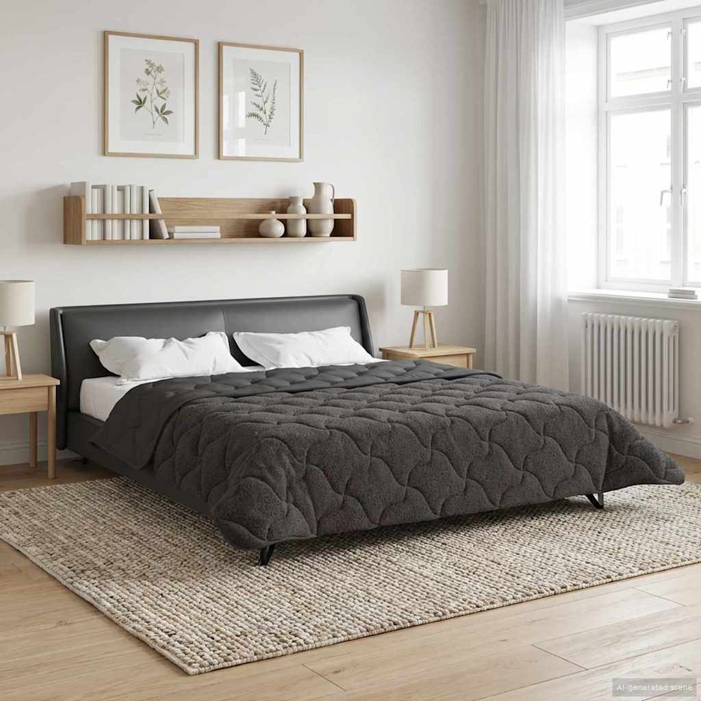 Zomer Dekbed Antraciet 240 x 260 cm Microfiber en Teddy fleece image 1