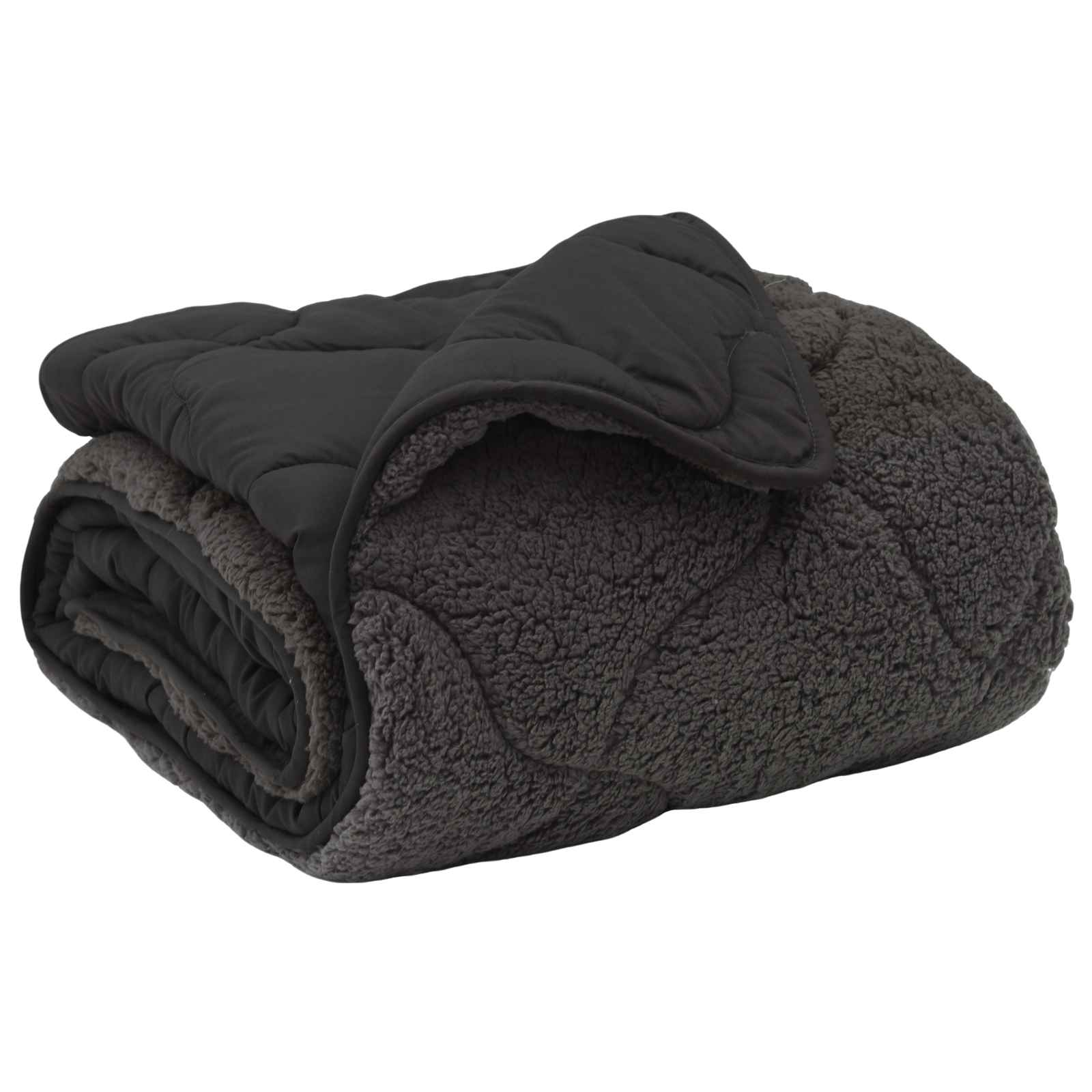 Zomer Dekbed Antraciet 240 x 260 cm Microfiber en Teddy fleece image 2