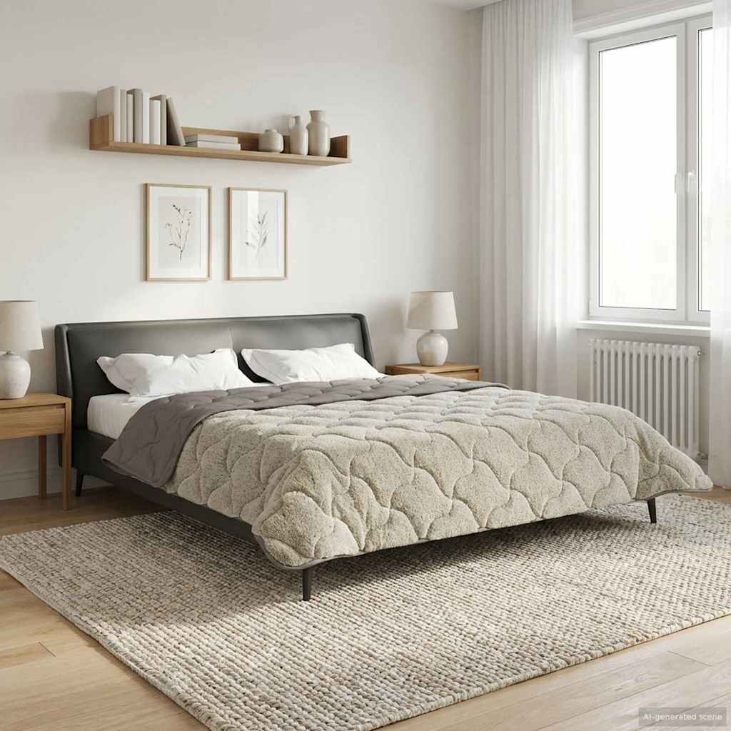 Zomer Dekbed Gekwilt Lichtgrijs 200 x 200 cm image 4