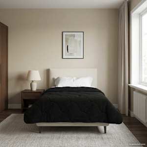 Poletna odeja Črna 140 x 200 cm Mikrofibra in Teddy flis