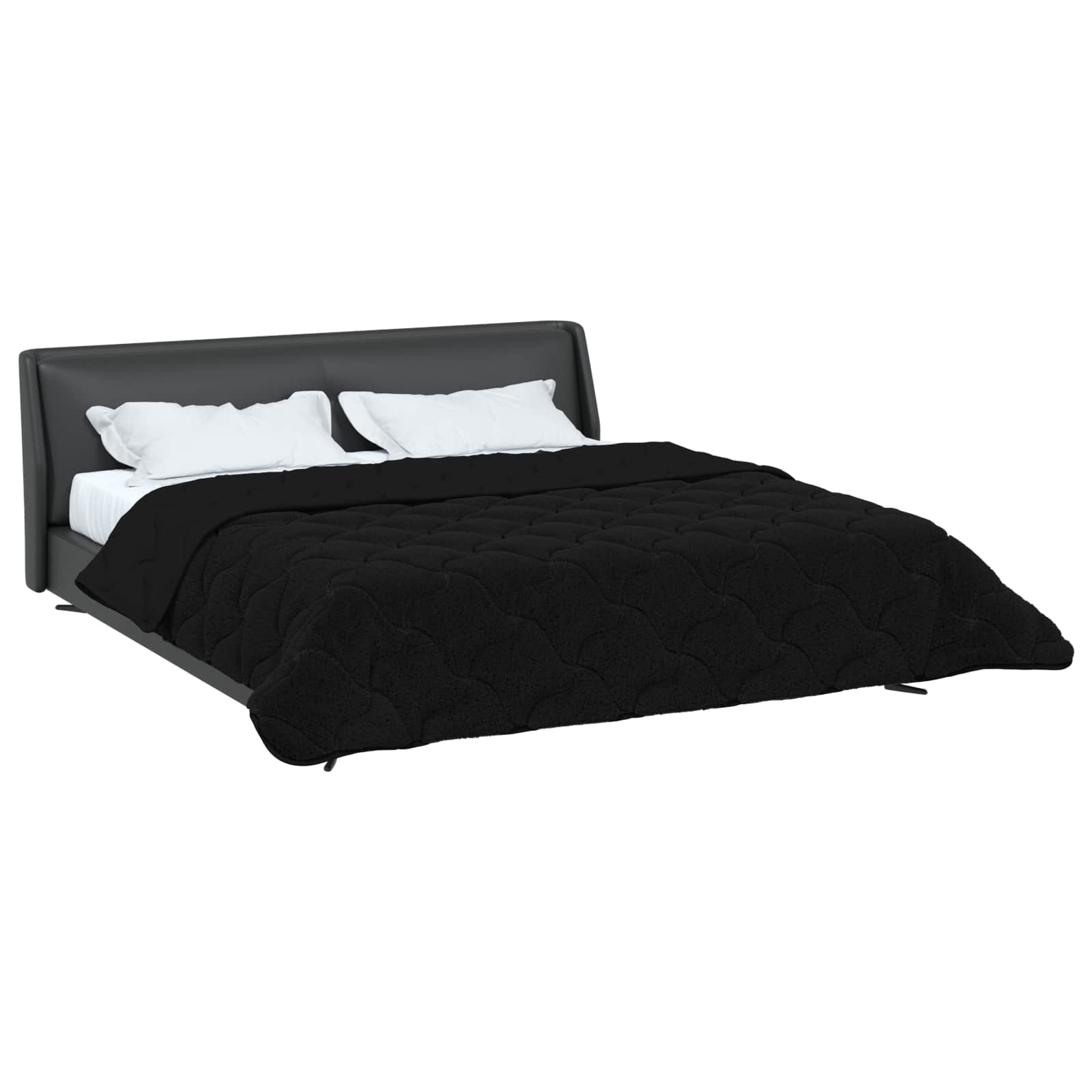 Zomer Dekbed Zwart 200 x 240 cm Microfiber en Teddy fleece image 3