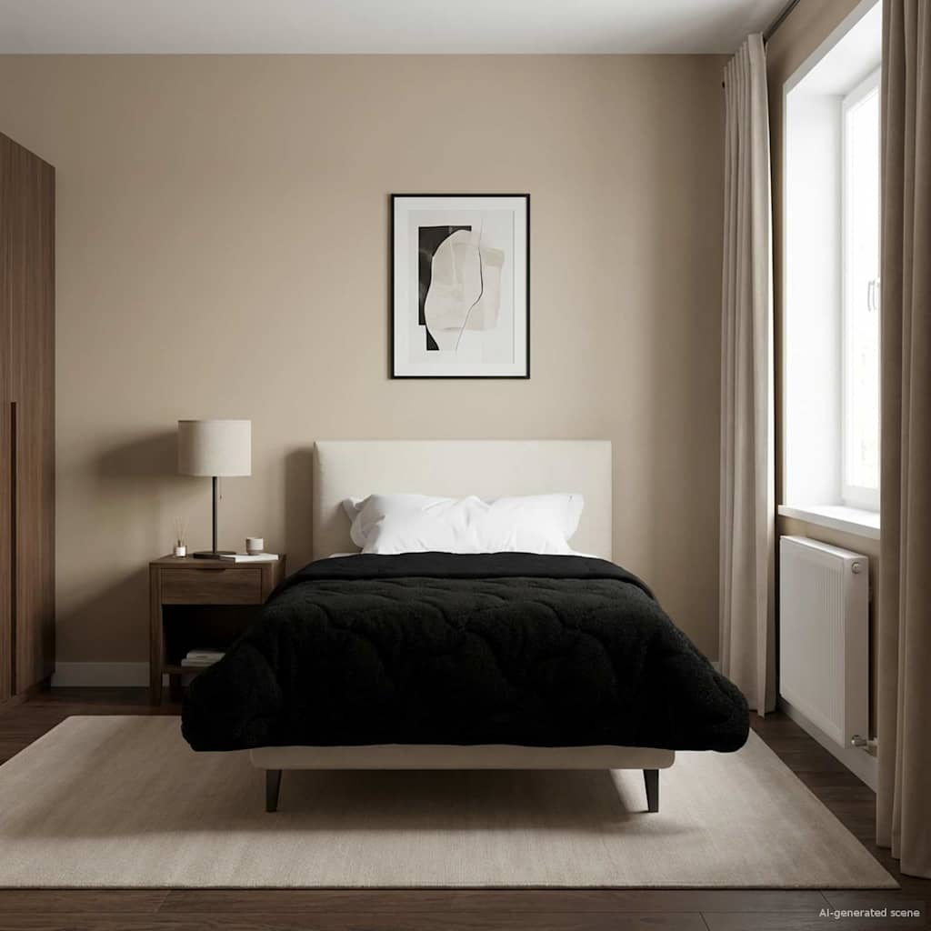 vidaXL Sommer dyne 155 x 220 cm Sommer Sort Åndbar