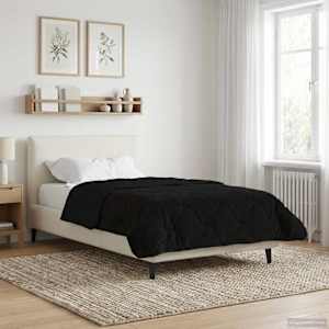 Letní přikrývka Černá 155 x 220 cm Mikrovlákno a teddy fleece - obrázek 4