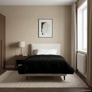 Poletna odeja Črna 155 x 220 cm Mikrofibra in Teddy flis