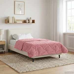 Letní přikrývka Růžová 140 x 220 cm Mikrovlákno a teddy fleece - obrázek 1