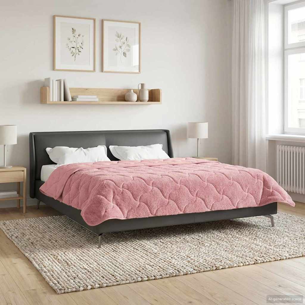 vidaXL Sommer dyne 200 x 200 cm Sommer Lyserød Åndbar