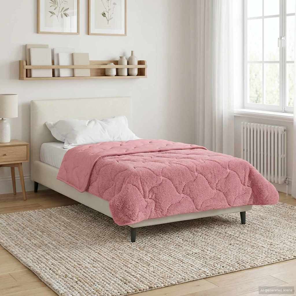 Zomer Dekbed Roze 140 x 220 cm Microfiber en Teddy fleece image 4