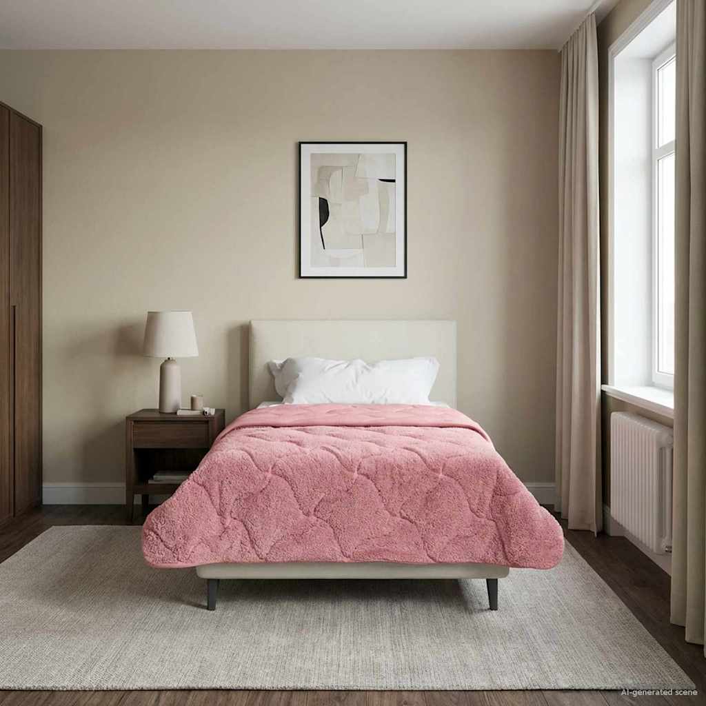 Zomer Dekbed Roze 140 x 220 cm Microfiber en Teddy fleece image 1