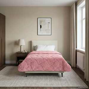 Poletna odeja Roza 140 x 220 cm Mikrofibra in Teddy flis