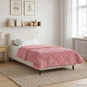 Letní přikrývka Růžová 155 x 220 cm Mikrovlákno a teddy fleece - obrázek 4