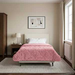 Poletna odeja Roza 155 x 220 cm Mikrofibra in Teddy flis