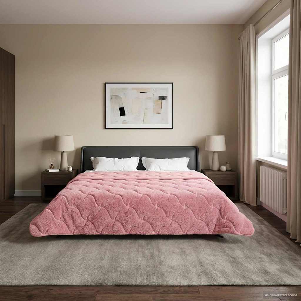 Zomer Dekbed Roze 200 x 220 cm Microfiber en Teddy fleece image 4