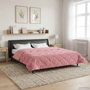 Letní přikrývka Růžová 200 x 220 cm Mikrovlákno a teddy fleece - obrázek 1