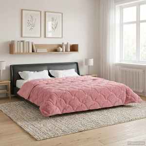 Letní přikrývka Růžová 220 x 240 cm Mikrovlákno a teddy fleece - obrázek 4