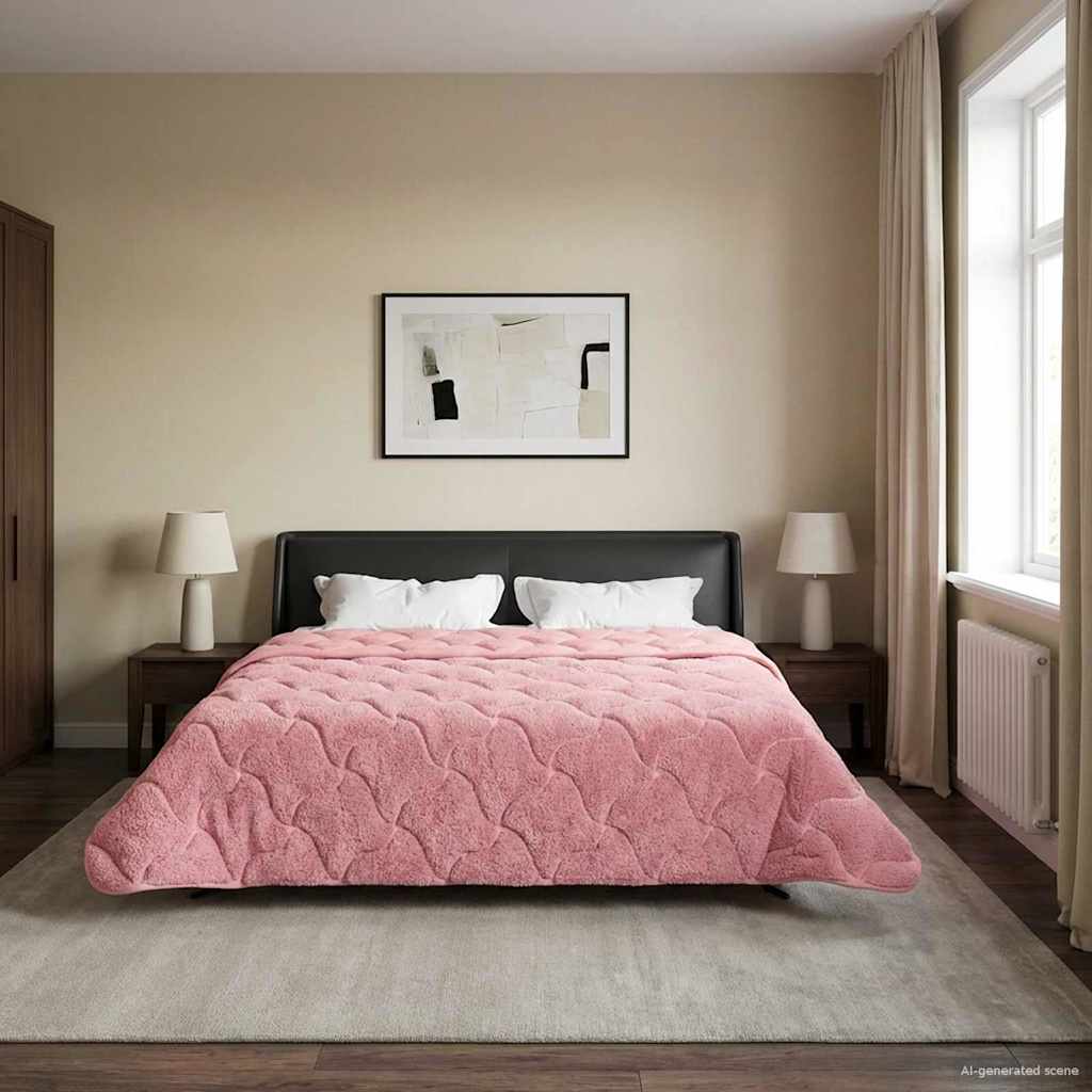 Zomer Dekbed Roze 220 x 260 cm Microfiber en Teddy fleece image 4