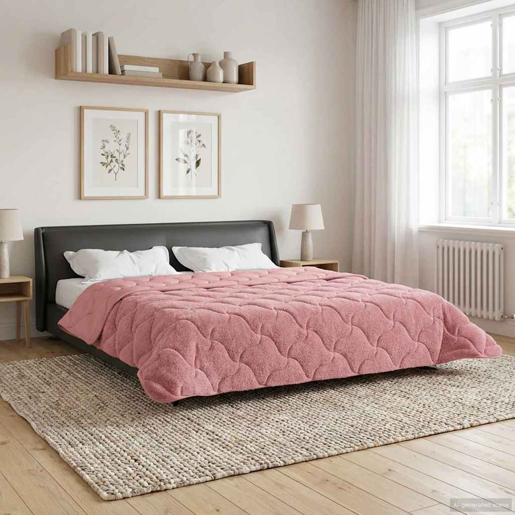 Zomer Dekbed Roze 240 x 260 cm Microfiber en Teddy fleece image 1