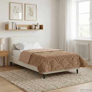 Letní přikrývka Taupe 135 x 200 cm Mikrovlákno a teddy fleece - obrázek 1