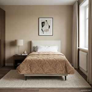 Letní přikrývka Taupe 135 x 200 cm Mikrovlákno a teddy fleece - obrázek 4