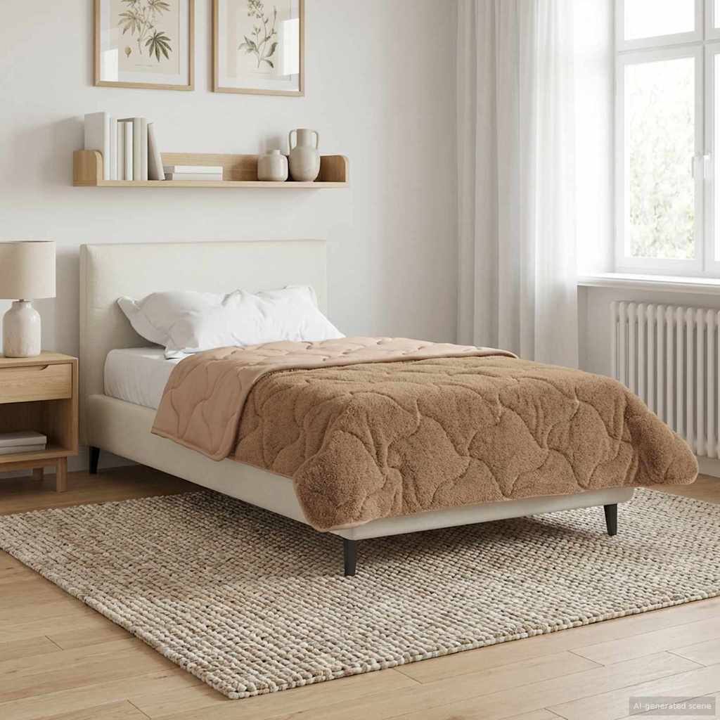 Zomer Dekbed Taupe 140 x 220 cm Microfiber en Teddy fleece image 4